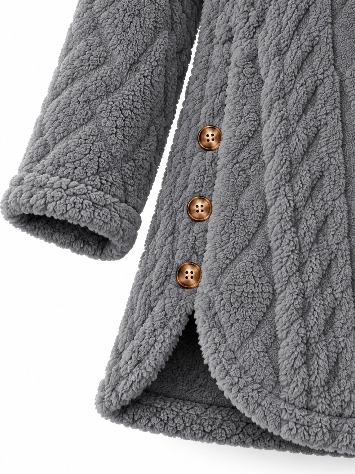 Wendy | Cappotto con cappuccio in maglia testurizzata per donna, caldo e avvolgente
