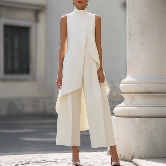 Leila | Completo Elegante con Volant Asimmetrici