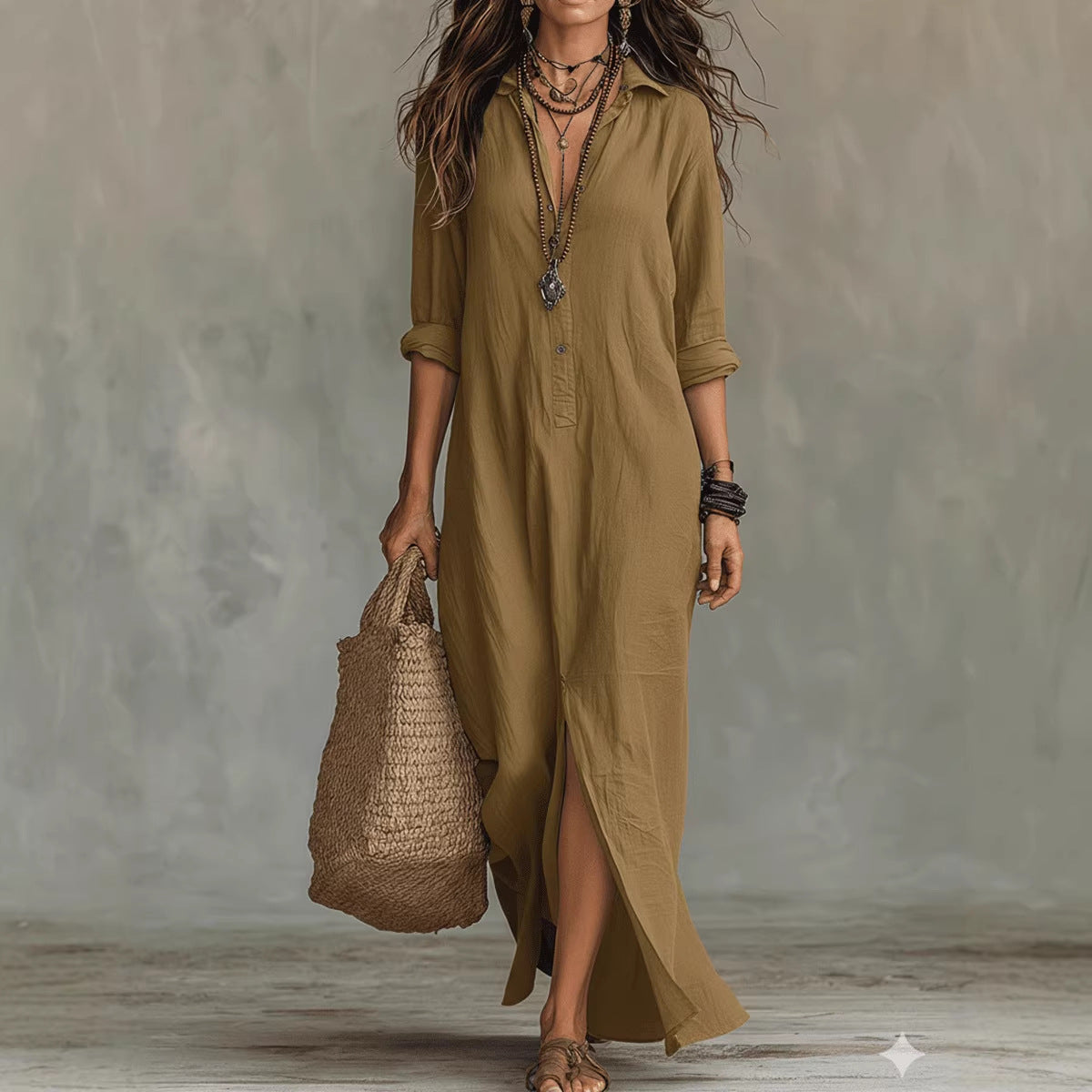 Luna | Vestito Lungo Comodo dalla Silhouette Versatile per Ogni Giorno