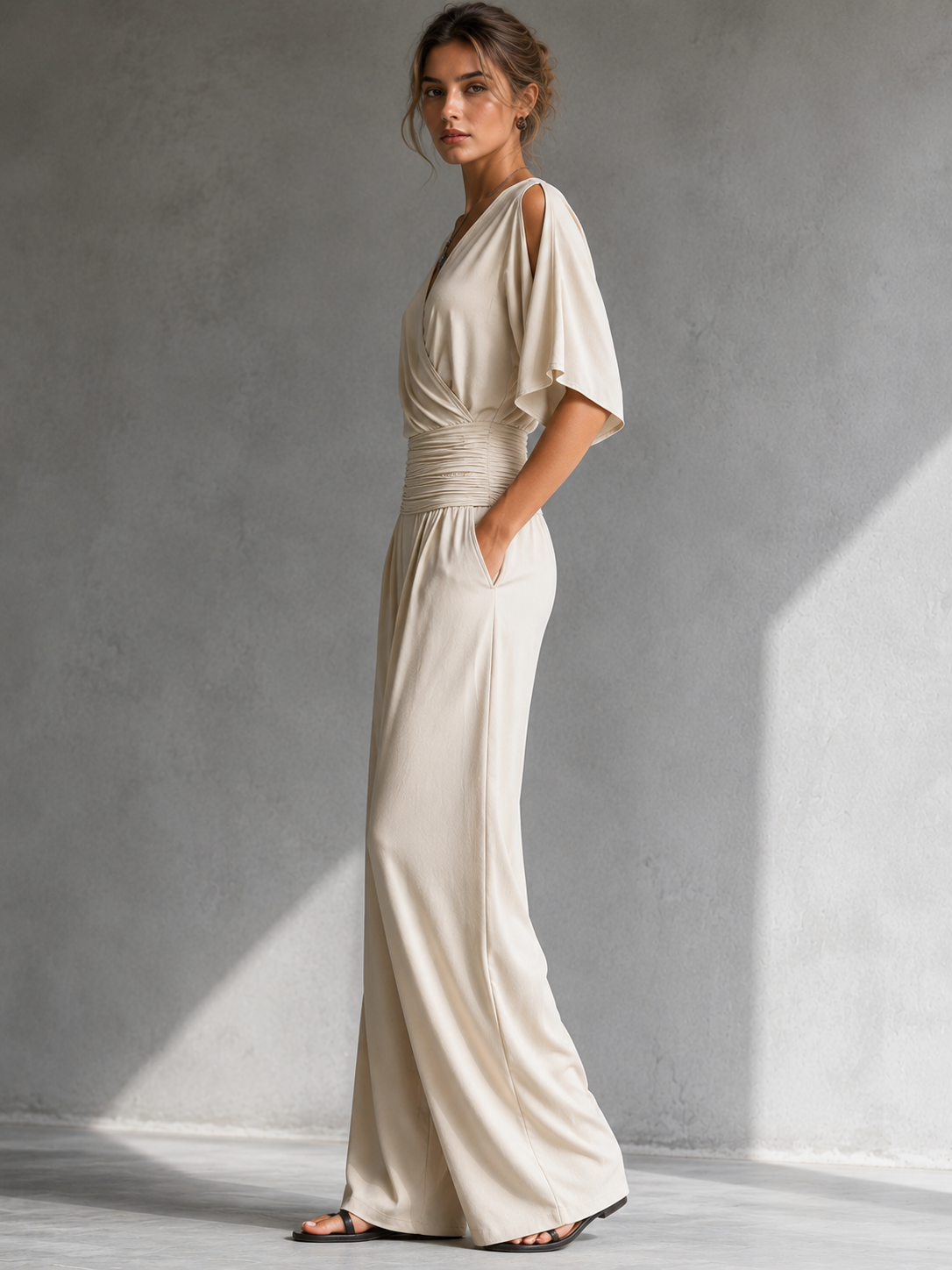 Alia | Completo Elegante con Effetto Incrociato e Gamba Larga
