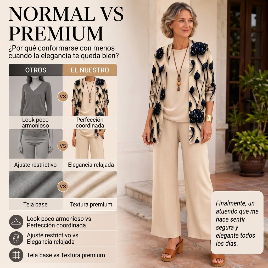 Amira | Elegante Completo 3 Pezzi da Donna con Stampa Raffinata e Vestibilità Perfetta