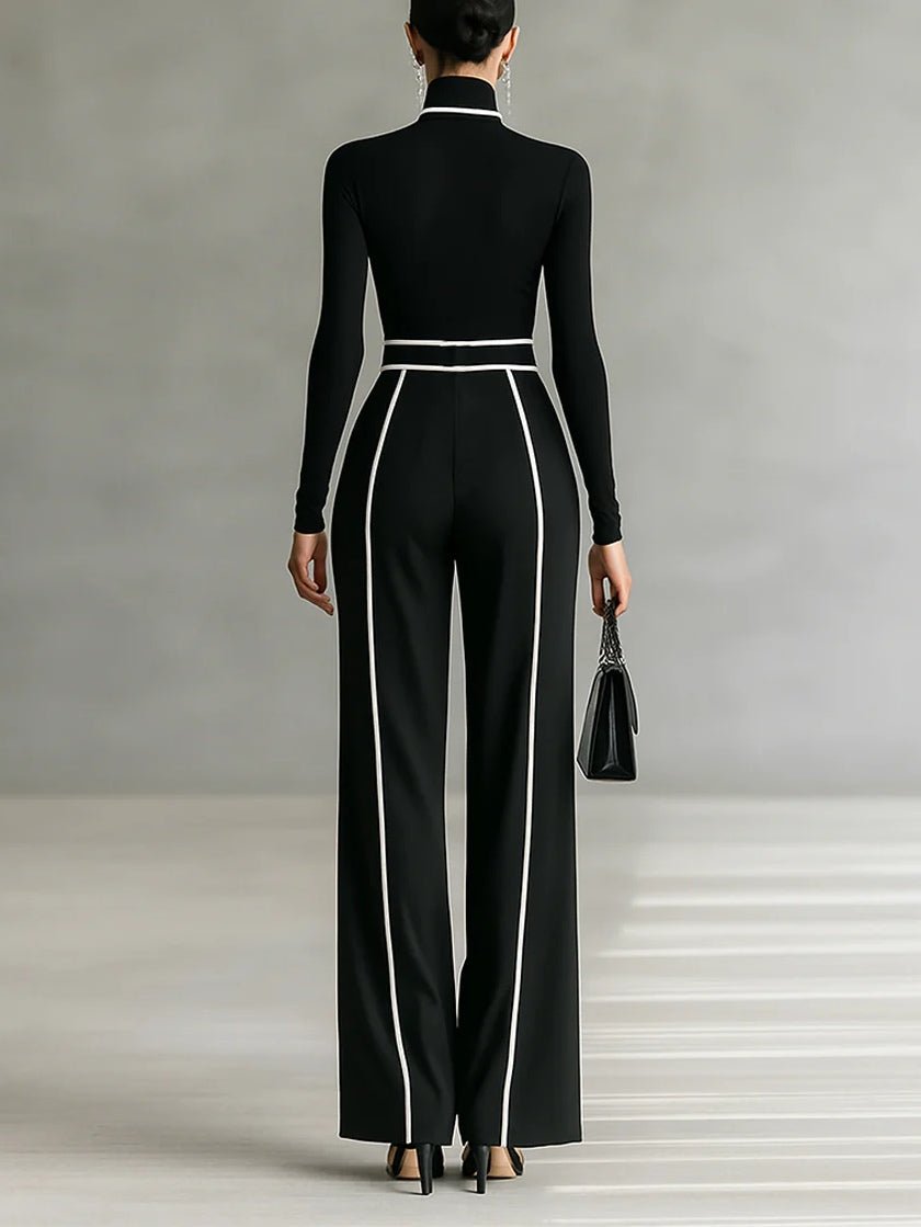 Giovanna | Completo elegante con dolcevita, pantaloni ampi e cintura