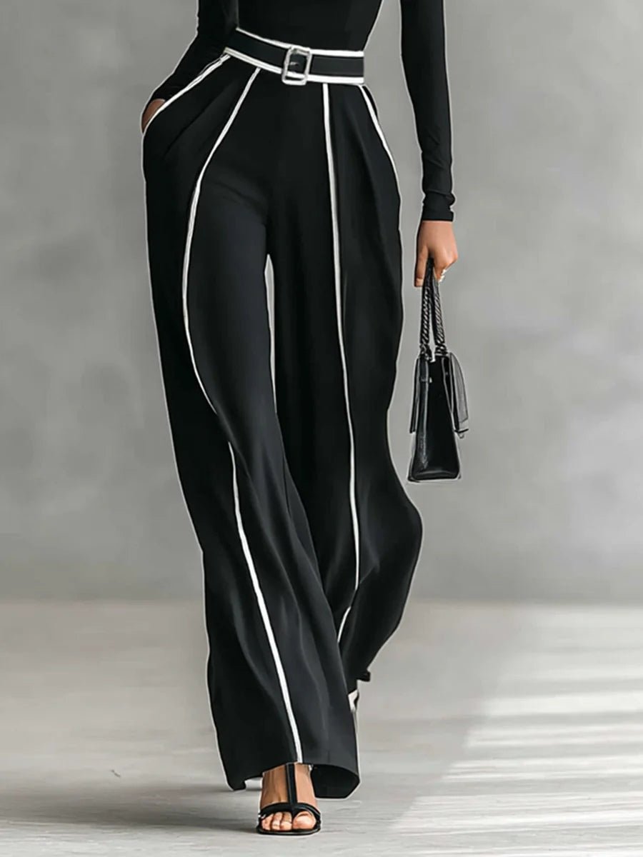 Giovanna | Completo elegante con dolcevita, pantaloni ampi e cintura