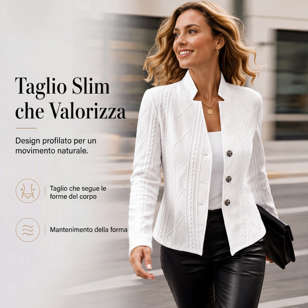 Agnese - Blazer strutturato con bottoni decorativi - Nero