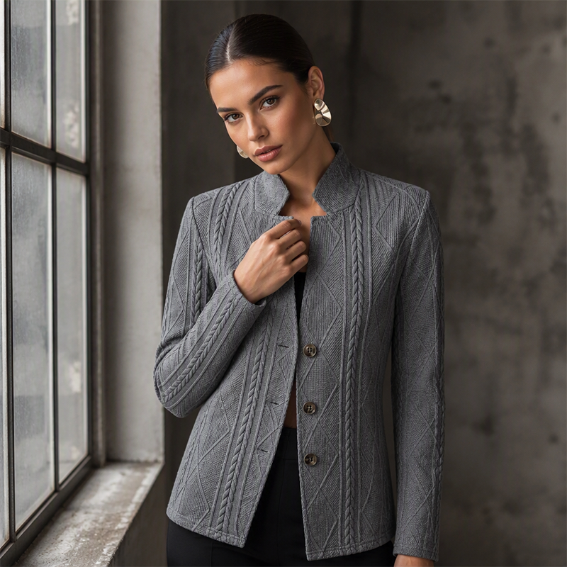 Paola - Blazer strutturato con bottoni decorativi - Rosso rosa