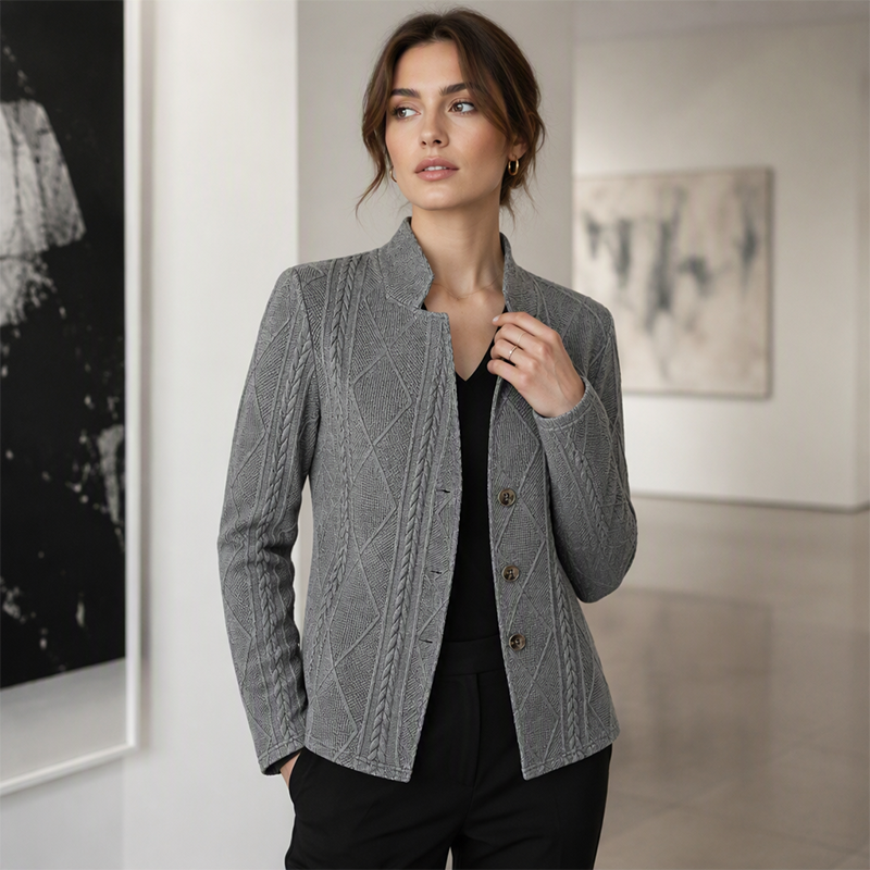 Debora - Blazer strutturato con bottoni decorativi - Bianco