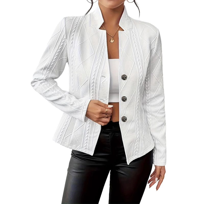 Debora - Blazer strutturato con bottoni decorativi - Bianco