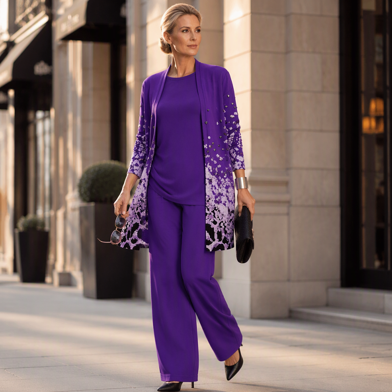 Amira | Elegante Completo 3 Pezzi da Donna con Stampa Raffinata e Vestibilità Perfetta