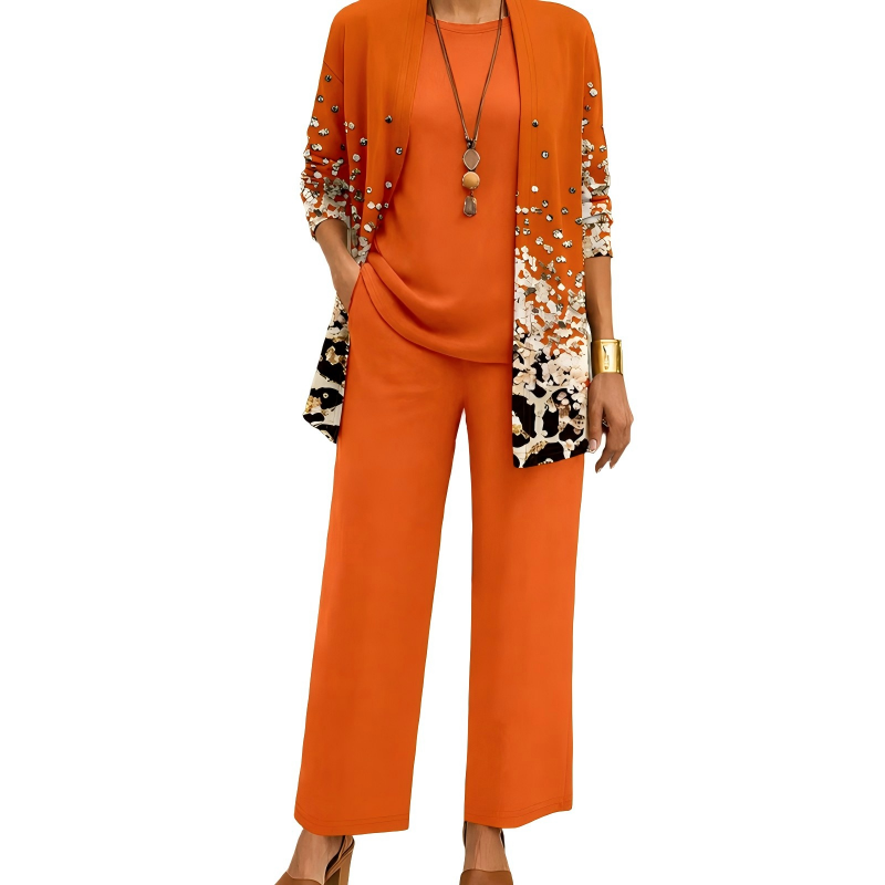 Amira | Elegante Completo 3 Pezzi da Donna con Stampa Raffinata e Vestibilità Perfetta