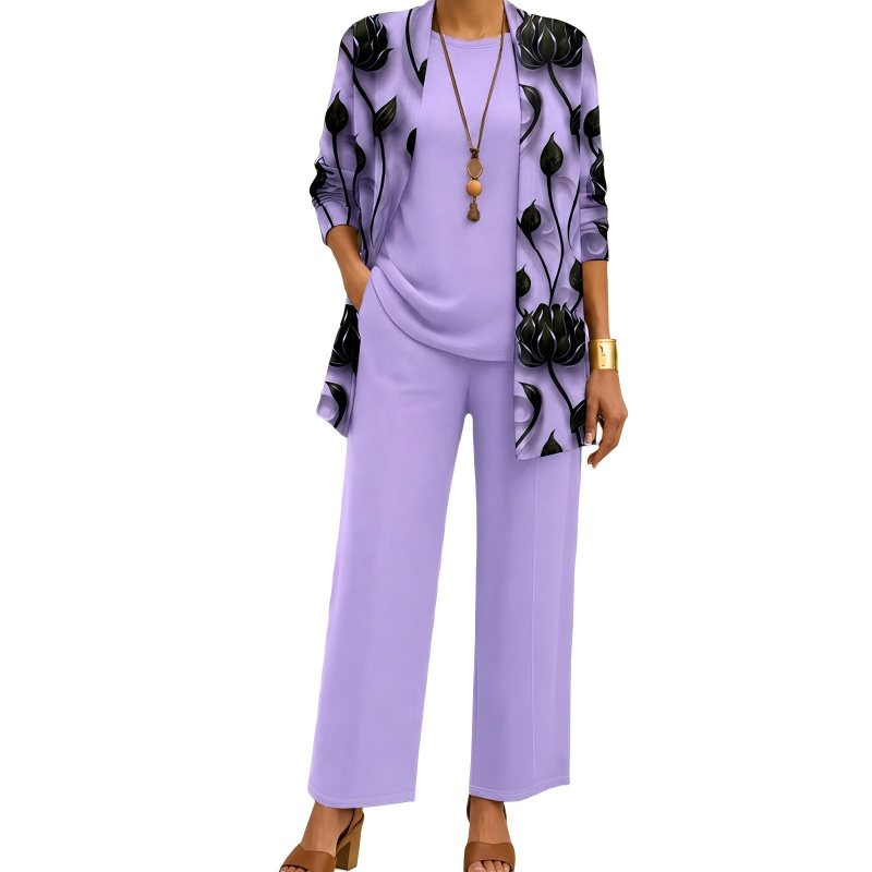 Amira | Elegante Completo 3 Pezzi da Donna con Stampa Raffinata e Vestibilità Perfetta