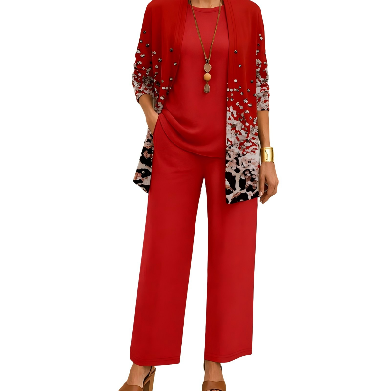 Amira | Elegante Completo 3 Pezzi da Donna con Stampa Raffinata e Vestibilità Perfetta
