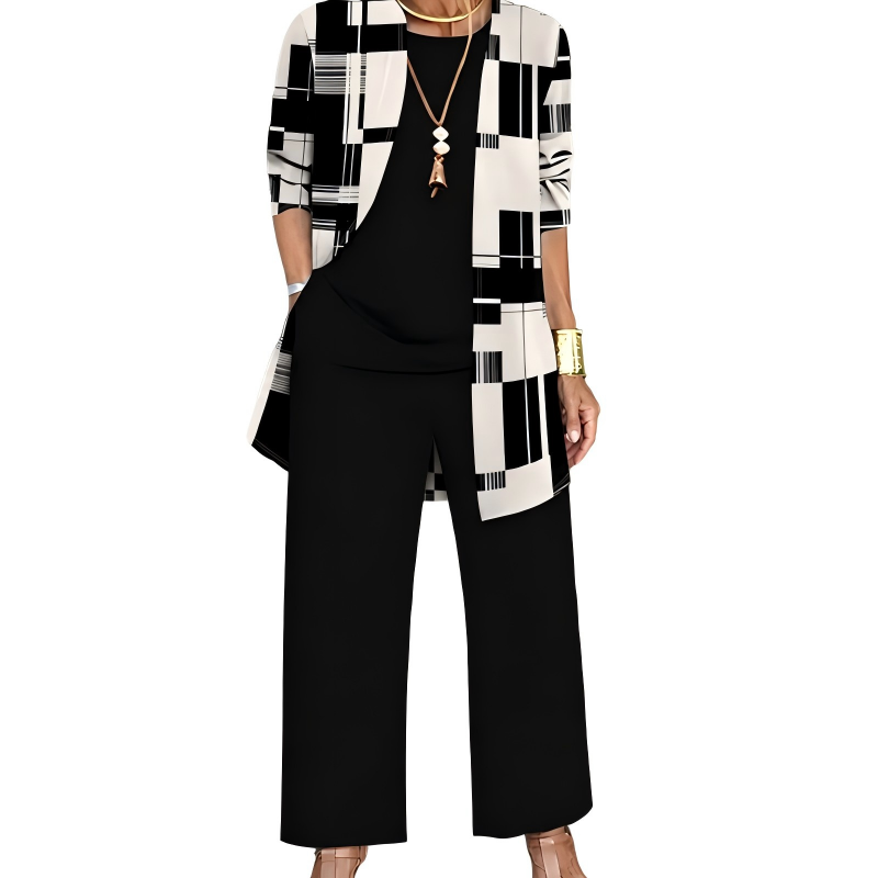 Amira | Elegante Completo 3 Pezzi da Donna con Stampa Raffinata e Vestibilità Perfetta