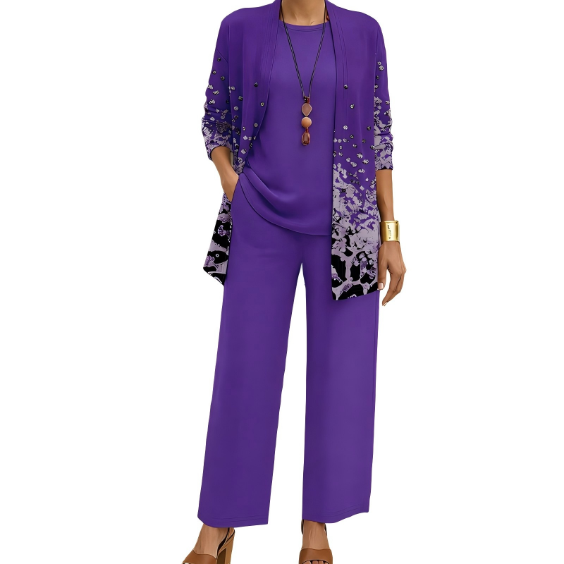 Amira | Elegante Completo 3 Pezzi da Donna con Stampa Raffinata e Vestibilità Perfetta