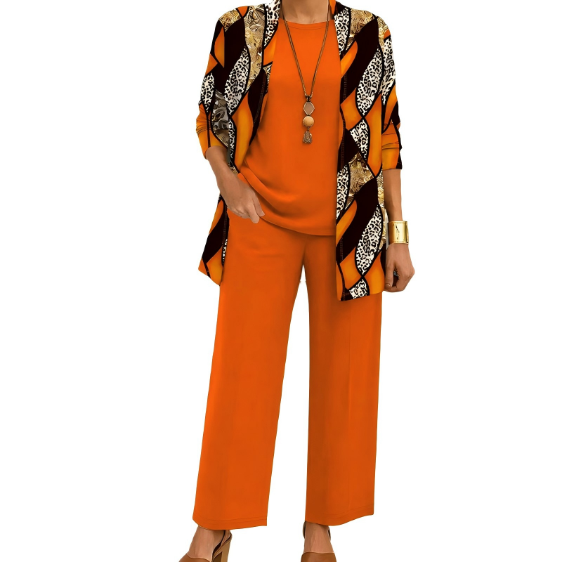 Amira | Elegante Completo 3 Pezzi da Donna con Stampa Raffinata e Vestibilità Perfetta