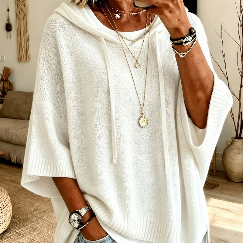 Chloe | Maglione poncho con cappuccio
