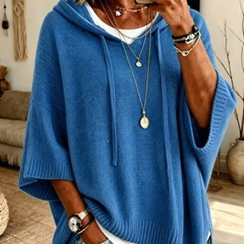 Chloe | Maglione poncho con cappuccio
