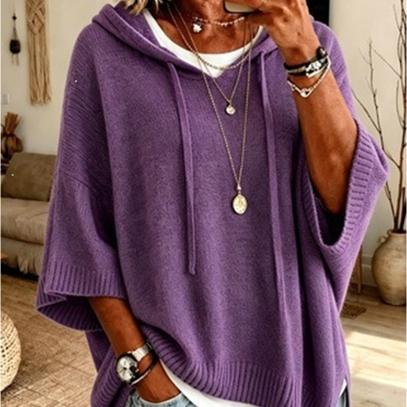 Chloe | Maglione poncho con cappuccio