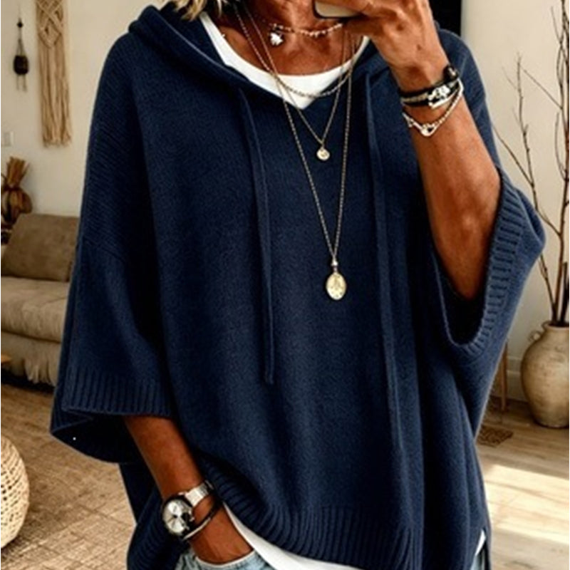 Chloe | Maglione poncho con cappuccio