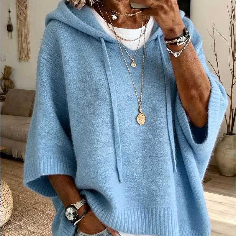 Chloe | Maglione poncho con cappuccio