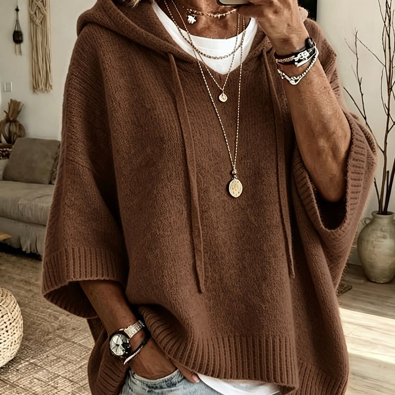 Chloe | Maglione poncho con cappuccio
