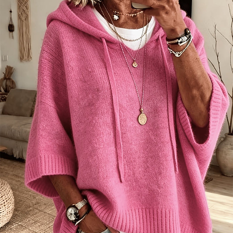 Chloe | Maglione poncho con cappuccio